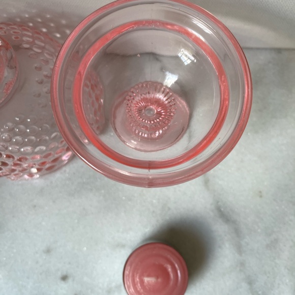 Vintage pink fairy lamp hobnail design candle holder 5.5” - Picture 6 of 12
